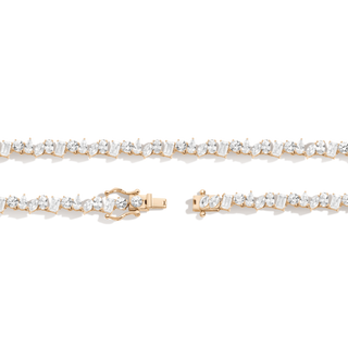 Lab Grown White Sapphire Mixed Shape Tennis Necklace