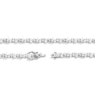 Lab Grown White Sapphire Mixed Shape Tennis Necklace