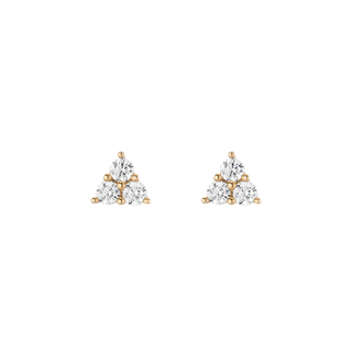 Lab Grown White Sapphire Trinity Stud Earrings