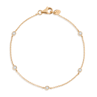 Lab Grown White Sapphire Station Bracelet