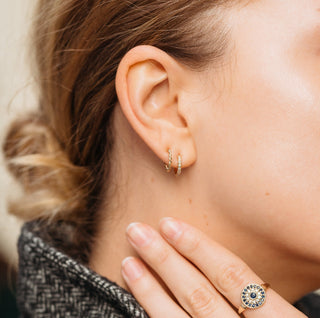 Diamond Huggie Earrings