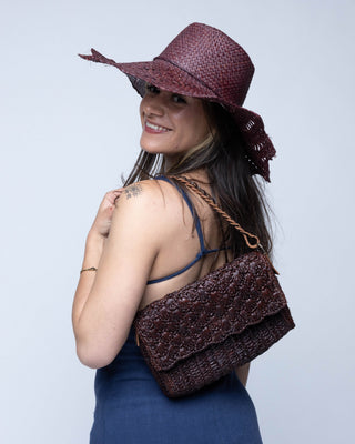 Sara 4.5" Wide Brim Woven Raffia Straw Sun Hats with Zigzag Edge