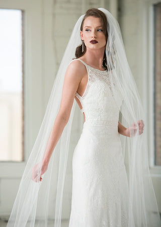 Ariel Taub 1902 Plain Cathedral Length Veil at Mae Bridal, bridal veil, cathedral wedding veil, bridal veil