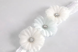 Donna "Something Blue" Floral Garter by Ariel Taub at Mae Bridal, floral garter, bridal garter