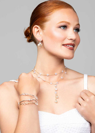 Ariel Taub Oakley Pearl Lariat Necklace at Mae Bridal, bridal necklace, pearl wedding necklace