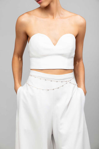 Pearlette Pearl Chain Belt by Ariel Taub at Mae Bridal, pearl chain belt, bridal belt