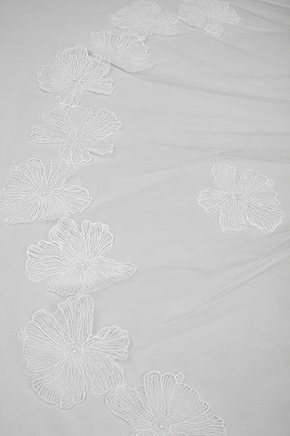 Poppy Large Floral Lace Cathedral Veil by Ariel Taub at Mae Bridal, floral lace veil, cathedral wedding veil