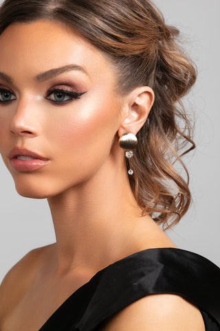 Stacey CZ Crystal Drop Earrings by Ariel Taub at Mae Bridal, crystal drop earrings, bridal earrings