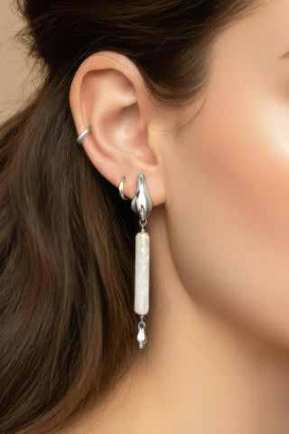 Artemis Pearl Huggies Sterling Silver