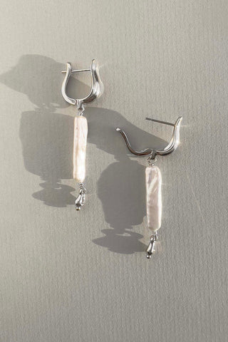 Artemis Pearl Huggies Sterling Silver