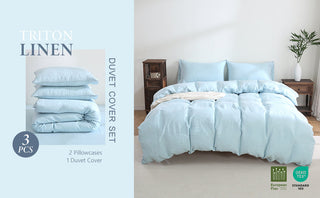 100% Linen Duvet Cover - Blue Duvet Cover Only
