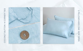 100% Linen Duvet Cover - Blue Duvet Cover Only