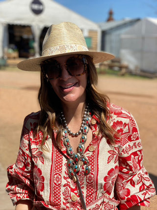 Zinnia Sun Hat - Long & Thin Ivory Grosgrain Ribbon