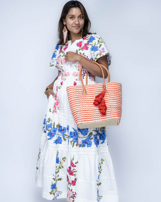 Cancun Medium Sisal Basket Bag with Tassel Charm Embellishment