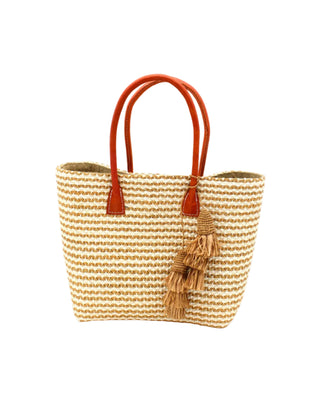 Cancun Medium Sisal Basket Bag with Tassel Charm Embellishment