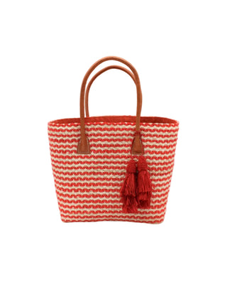 Cancun Medium Sisal Basket Bag with Tassel Charm Embellishment