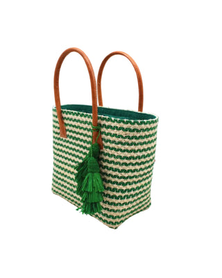 Cancun Medium Sisal Basket Bag with Tassel Charm Embellishment