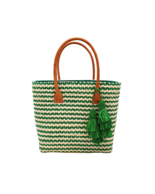 Cancun Medium Sisal Basket Bag with Tassel Charm Embellishment