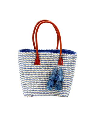 Cancun Medium Sisal Basket Bag with Tassel Charm Embellishment