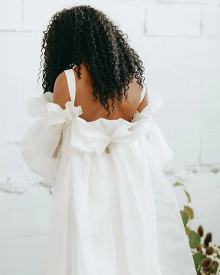 Claire La Faye Empress Silk Robe worn as a cape layer at Mae Bridal, bridal robe, silk organza robe, bridal cape