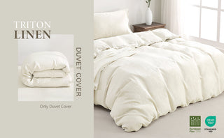100% Linen Duvet Cover - Cream White Duvet Cover Only