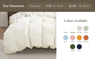 100% Linen Duvet Cover - Cream White Duvet Cover Only