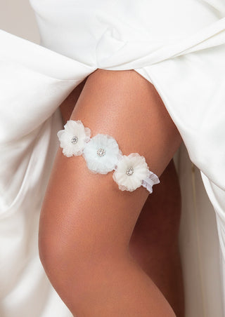 Donna "Something Blue" Floral Garter