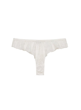 Fleur du Mal Jasmine Lace Flutter Panty flat lay at Mae Bridal, wedding night lingerie, ruffle panty, bridal lingerie