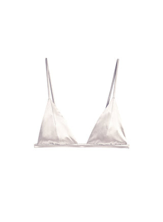 Fleur du Mal Luxe Triangle Bra flat lay at Mae Bridal, wireless bridal bra, triangle bralette, bridal lingerie