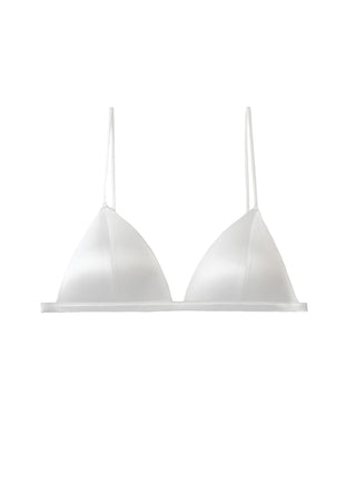 Fleur du Mal Molded Luxe Triangle Bra flat lay at Mae Bridal, bridal undergarments, seamless bra for wedding dress, bras for bridal gowns