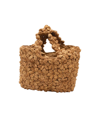 Florence Flower Crochet Raffia Straw Basket Handbag