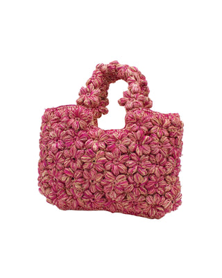 Florence Flower Crochet Raffia Straw Basket Handbag
