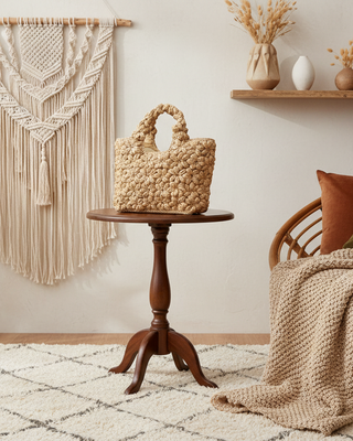 Florence Flower Crochet Raffia Straw Basket Handbag
