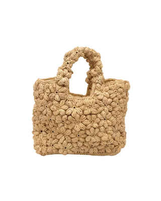 Florence Flower Crochet Raffia Straw Basket Handbag