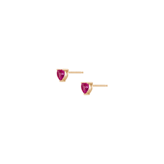 Lab Grown Pink Sapphire Heart Stud Earrings