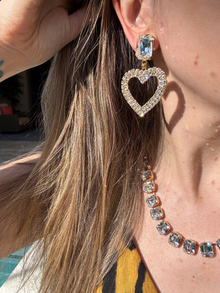 Maggie Crystal Heart Earrings