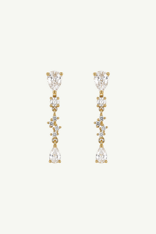 Rhinestone Cluster Drop Earrings