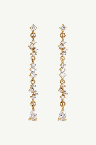 Rhinestone Cluster Line Earrings