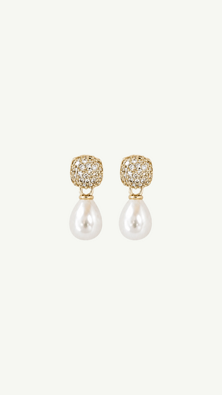 Pave Mini Pearl Drop