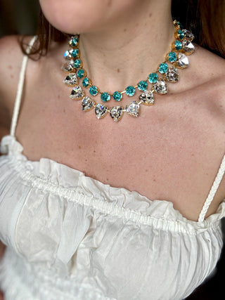 Grace Diamond Crystal Heart Necklace