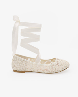 Crochet Lace Flats Ballerina Lace Up