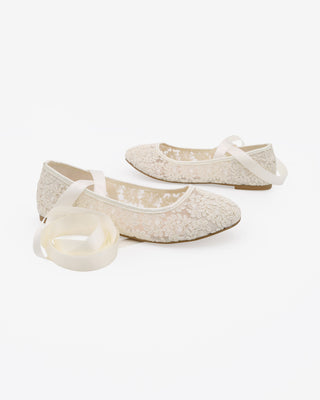 Crochet Lace Flats Ballerina Lace Up