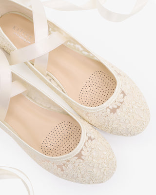 Crochet Lace Flats Ballerina Lace Up