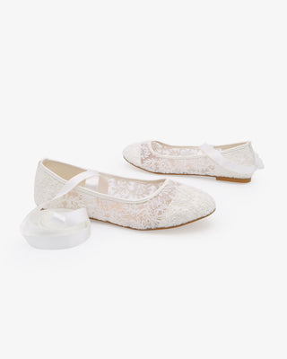 Crochet Lace Flats Ballerina Lace Up