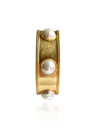 Coco Pearl Gold Bangle Pre Order