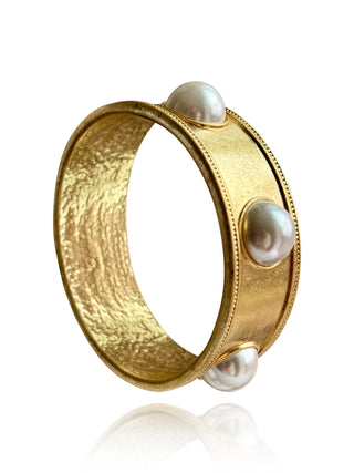 Coco Pearl Gold Bangle Pre Order