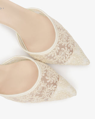Lace Heels with Ankle Tie For Brides