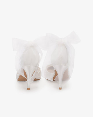 Lace Heels with Ankle Tie for Brides