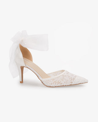 Lace Heels with Ankle Tie for Brides