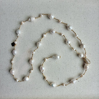 French Fresh Water Pearl Lariat Necklace